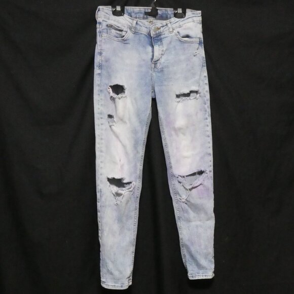 H&M | size 4 | Faded Blue | Distressed Denim - Jeans - Picture 1 of 16